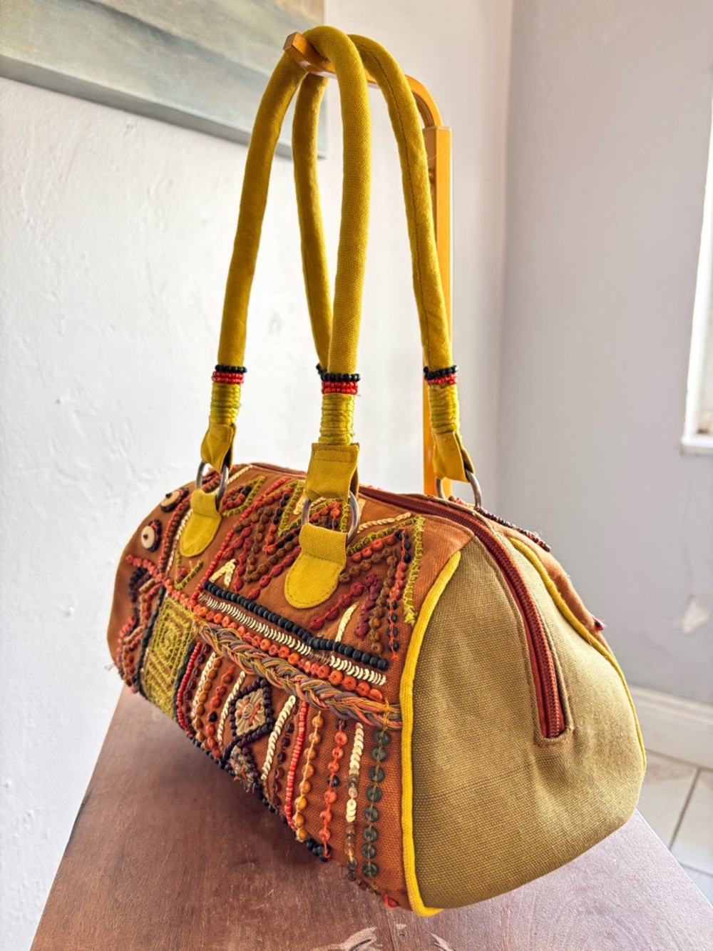 Boho Beaded Embroidered Statement Bag Festival Indie Purse - Picture 6 of 10